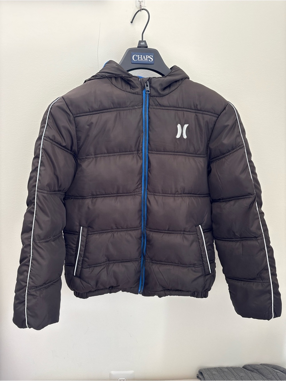 Hurley Black Kids Puffer Jacket with Blue inside